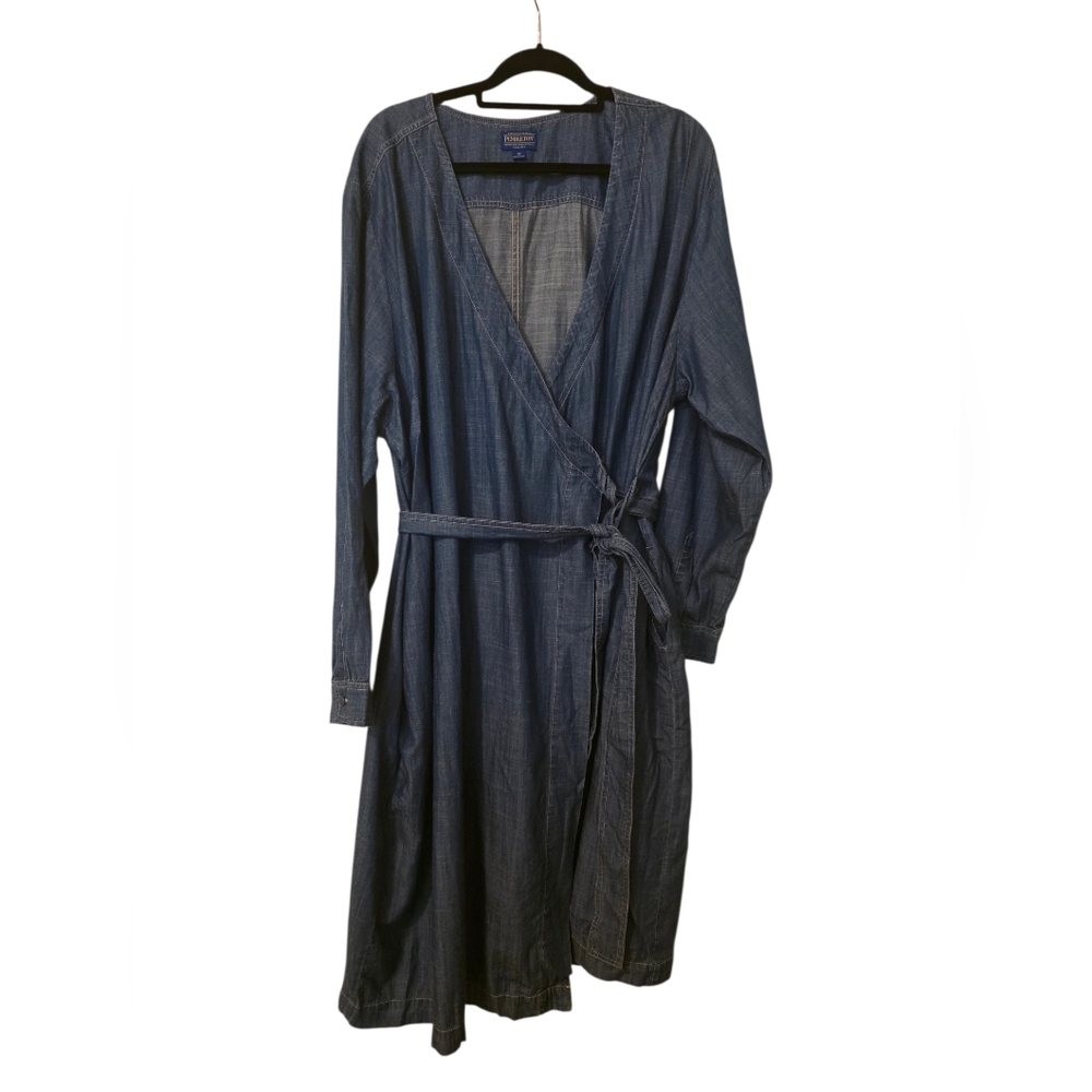 PENDELTON Classic Denim Chambray Wrap Dress - Size 3X‎